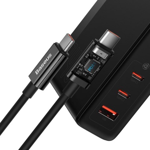 Baseus GaN5 Pro szybka ładowarka 2xUSB-C+USB 140W EU czarna (CCGP100201) Baseus GaN5 Pro szybka ładowarka 2xUSB-C+USB 140W EU czarna (CCGP100201)