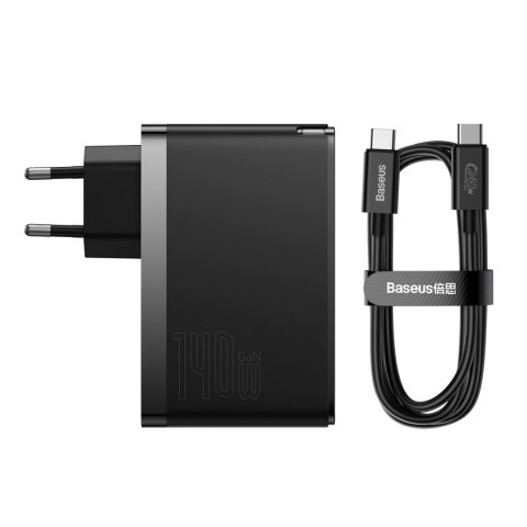 Baseus GaN5 Pro szybka ładowarka 2xUSB-C+USB 140W EU czarna (CCGP100201) Baseus GaN5 Pro szybka ładowarka 2xUSB-C+USB 140W EU czarna (CCGP100201)