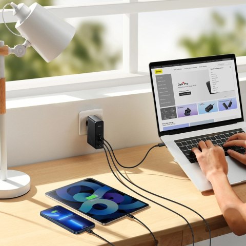 Baseus GaN5 Pro szybka ładowarka 2xUSB-C+USB 140W EU czarna (CCGP100201) Baseus GaN5 Pro szybka ładowarka 2xUSB-C+USB 140W EU czarna (CCGP100201)
