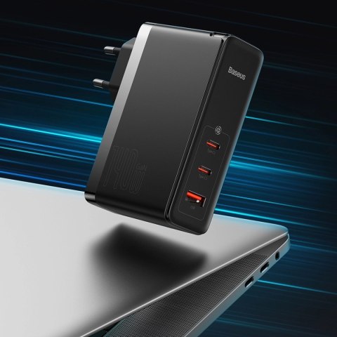 Baseus GaN5 Pro szybka ładowarka 2xUSB-C+USB 140W EU czarna (CCGP100201) Baseus GaN5 Pro szybka ładowarka 2xUSB-C+USB 140W EU czarna (CCGP100201)