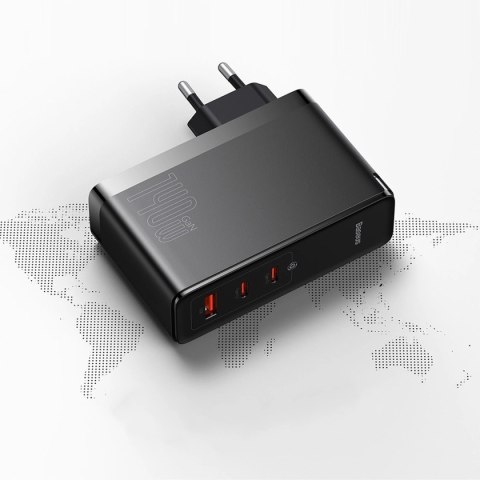 Baseus GaN5 Pro szybka ładowarka 2xUSB-C+USB 140W EU czarna (CCGP100201) Baseus GaN5 Pro szybka ładowarka 2xUSB-C+USB 140W EU czarna (CCGP100201)