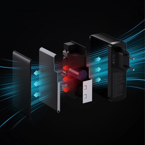 Baseus GaN5 Pro szybka ładowarka 2xUSB-C+USB 140W EU czarna (CCGP100201) Baseus GaN5 Pro szybka ładowarka 2xUSB-C+USB 140W EU czarna (CCGP100201)
