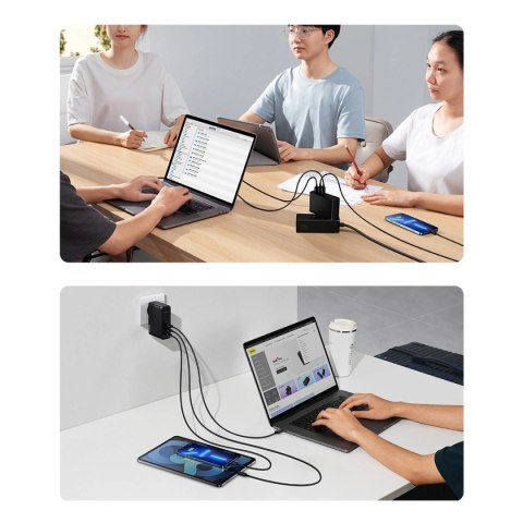 Baseus GaN5 Pro szybka ładowarka 2xUSB-C+USB 140W EU czarna (CCGP100201) Baseus GaN5 Pro szybka ładowarka 2xUSB-C+USB 140W EU czarna (CCGP100201)