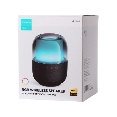Joyroom głośnik bezprzewodowy Bluetooth 5.3 RGB 8W czarny (JR-ML05) Joyroom głośnik bezprzewodowy Bluetooth 5.3 RGB 8W czarny (JR-ML05)
