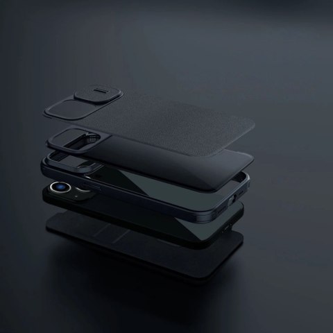 Nillkin Qin Cloth Pro Case etui do iPhone 14 Plus osłona na aparat kabura pokrowiec obudowa z klapką niebieski Nillkin Qin Cloth Pro Case etui do iPhone 14 Plus osłona na aparat kabura pokrowiec obudowa z klapką niebieski