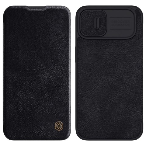 Nillkin Qin Leather Pro Case etui iPhone 14 Plus osłona na aparat kabura pokrowiec obudowa z klapką czarny Nillkin Qin Leather Pro Case etui iPhone 14 Plus osłona na aparat kabura pokrowiec obudowa z klapką czarny