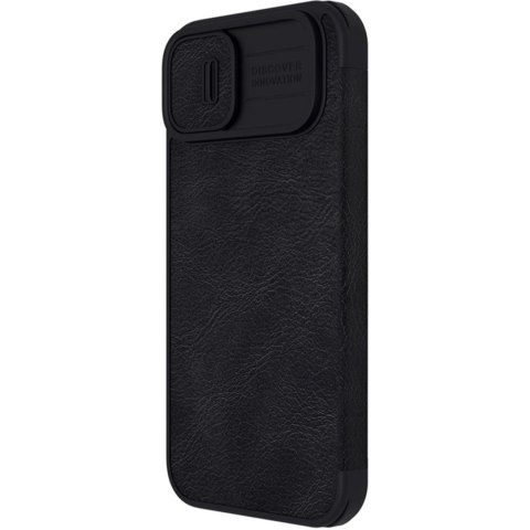 Nillkin Qin Leather Pro Case etui iPhone 14 Plus osłona na aparat kabura pokrowiec obudowa z klapką czarny Nillkin Qin Leather Pro Case etui iPhone 14 Plus osłona na aparat kabura pokrowiec obudowa z klapką czarny