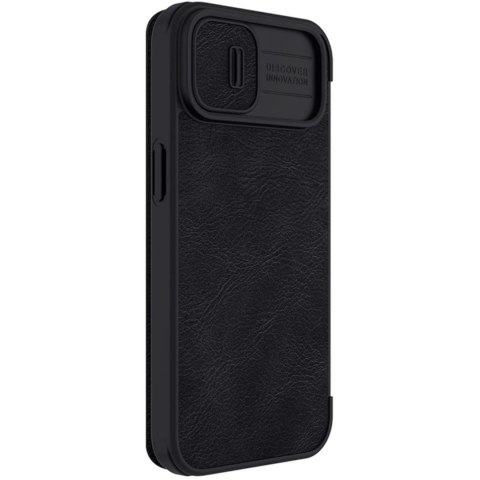 Nillkin Qin Leather Pro Case etui iPhone 14 Plus osłona na aparat kabura pokrowiec obudowa z klapką czarny Nillkin Qin Leather Pro Case etui iPhone 14 Plus osłona na aparat kabura pokrowiec obudowa z klapką czarny