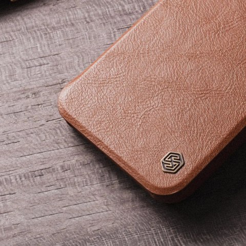 Nillkin Qin Leather Pro Case etui iPhone 14 Pro Max osłona na aparat kabura pokrowiec obudowa z klapką brązowy Nillkin Qin Leather Pro Case etui iPhone 14 Pro Max osłona na aparat kabura pokrowiec obudowa z klapką brązowy