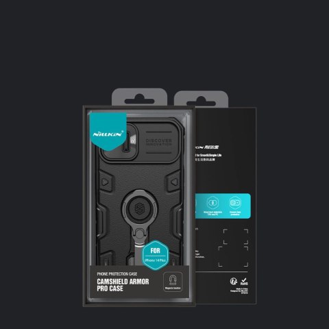 Nillkin CamShield Armor Pro Magnetic Case etui iPhone 14 Plus magnetyczny pokrowiec MagSafe z osłoną na aparat niebieskie Nillkin CamShield Armor Pro Magnetic Case etui iPhone 14 Plus magnetyczny pokrowiec MagSafe z osłoną na aparat niebieskie