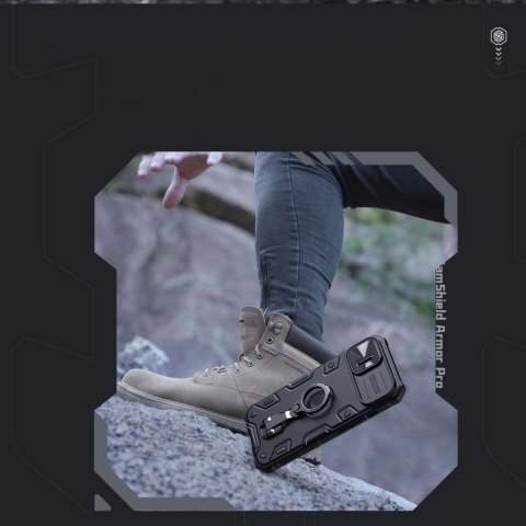 Nillkin CamShield Armor Pro Magnetic Case etui iPhone 14 Plus magnetyczny pokrowiec MagSafe z osłoną na aparat niebieskie Nillkin CamShield Armor Pro Magnetic Case etui iPhone 14 Plus magnetyczny pokrowiec MagSafe z osłoną na aparat niebieskie