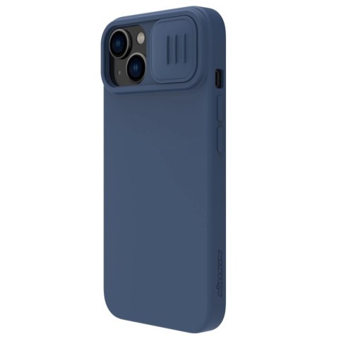 Nillkin CamShield Magnetic Silicone Case etui iPhone 14 Plus magnetyczny MagSafe pokrowiec z osłoną na aparat niebieski Nillkin CamShield Magnetic Silicone Case etui iPhone 14 Plus magnetyczny MagSafe pokrowiec z osłoną na aparat niebieski