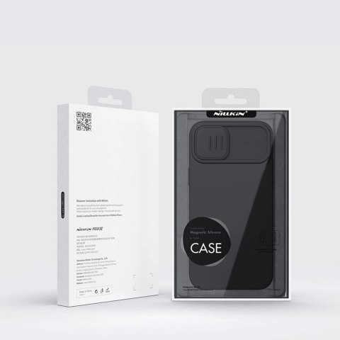 Nillkin CamShield Magnetic Silicone Case etui iPhone 14 Plus magnetyczny MagSafe pokrowiec z osłoną na aparat zielony Nillkin CamShield Magnetic Silicone Case etui iPhone 14 Plus magnetyczny MagSafe pokrowiec z osłoną na aparat zielony
