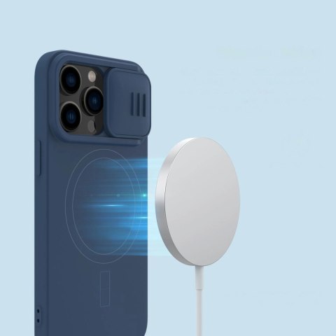 Nillkin CamShield Magnetic Silicone Case etui iPhone 14 Pro magnetyczny MagSafe pokrowiec z osłoną na aparat zielony Nillkin CamShield Magnetic Silicone Case etui iPhone 14 Pro magnetyczny MagSafe pokrowiec z osłoną na aparat zielony