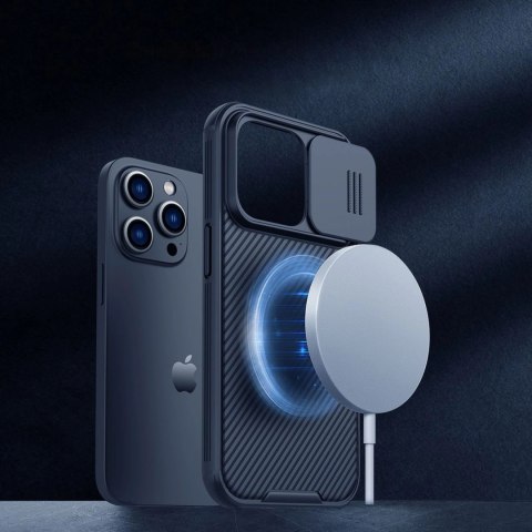 Nillkin CamShield Pro Magnetic Case etui iPhone 14 Pro Max pokrowiec osłona na aparat kamerę niebieski (z MagSafe) Nillkin CamShield Pro Magnetic Case etui iPhone 14 Pro Max pokrowiec osłona na aparat kamerę niebieski (z MagSafe)