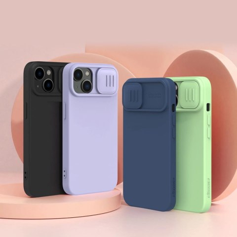 Nillkin CamShield Silky Silicone Case etui iPhone 14 Plus pokrowiec z osłoną na aparat zielony Nillkin CamShield Silky Silicone Case etui iPhone 14 Plus pokrowiec z osłoną na aparat zielony