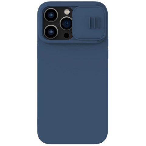 Nillkin CamShield Silky Silicone Case etui iPhone 14 Pro pokrowiec z osłoną na aparat niebieski Nillkin CamShield Silky Silicone Case etui iPhone 14 Pro pokrowiec z osłoną na aparat niebieski
