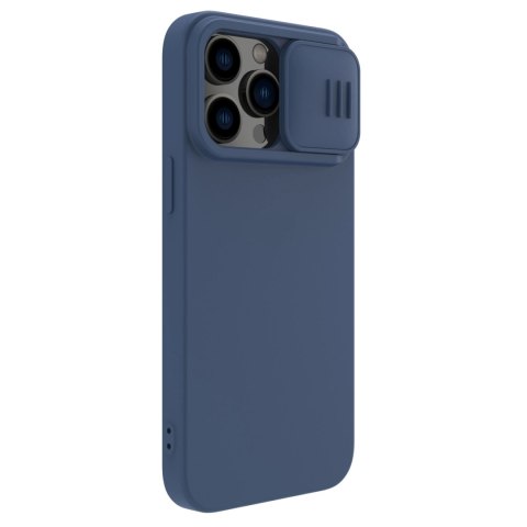 Nillkin CamShield Silky Silicone Case etui iPhone 14 Pro pokrowiec z osłoną na aparat niebieski Nillkin CamShield Silky Silicone Case etui iPhone 14 Pro pokrowiec z osłoną na aparat niebieski