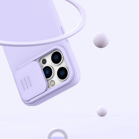 Nillkin CamShield Silky Silicone Case etui iPhone 14 Pro pokrowiec z osłoną na aparat niebieski Nillkin CamShield Silky Silicone Case etui iPhone 14 Pro pokrowiec z osłoną na aparat niebieski