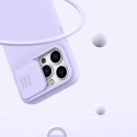 Nillkin CamShield Silky Silicone Case etui iPhone 14 Pro pokrowiec z osłoną na aparat zielony