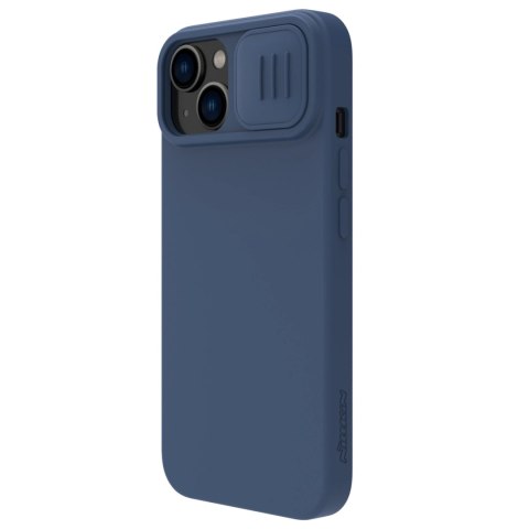 Nillkin CamShield Silky Silicone Case etui iPhone 14 pokrowiec z osłoną na aparat niebieski Nillkin CamShield Silky Silicone Case etui iPhone 14 pokrowiec z osłoną na aparat niebieski