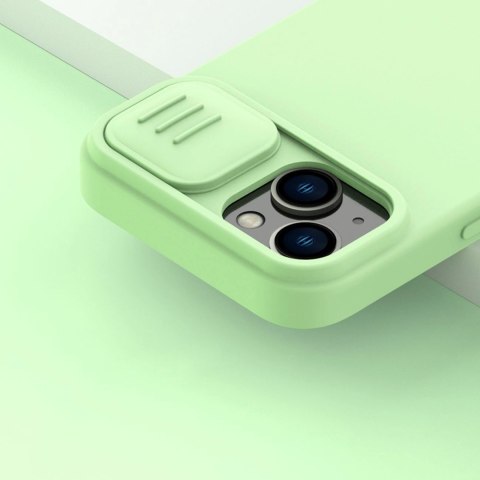 Nillkin CamShield Silky Silicone Case etui iPhone 14 pokrowiec z osłoną na aparat niebieski Nillkin CamShield Silky Silicone Case etui iPhone 14 pokrowiec z osłoną na aparat niebieski