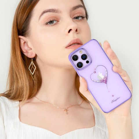 Etui silikonowe z kryształami Swarovski Kingxbar Wish Series do iPhone 14 Plus - fioletowe Etui silikonowe z kryształami Swarovski Kingxbar Wish Series do iPhone 14 Plus - fioletowe