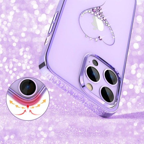 Etui silikonowe z kryształami Swarovski Kingxbar Wish Series do iPhone 14 Plus - fioletowe Etui silikonowe z kryształami Swarovski Kingxbar Wish Series do iPhone 14 Plus - fioletowe
