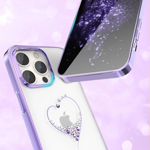 Etui silikonowe z kryształami Swarovski Kingxbar Wish Series do iPhone 14 Plus - fioletowe Etui silikonowe z kryształami Swarovski Kingxbar Wish Series do iPhone 14 Plus - fioletowe
