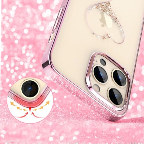 Etui silikonowe z kryształami Swarovski Kingxbar Wish Series do iPhone 14 Plus - różowe Etui silikonowe z kryształami Swarovski Kingxbar Wish Series do iPhone 14 Plus - różowe