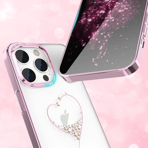 Etui silikonowe z kryształami Swarovski Kingxbar Wish Series do iPhone 14 Plus - różowe Etui silikonowe z kryształami Swarovski Kingxbar Wish Series do iPhone 14 Plus - różowe