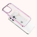 Etui silikonowe z kryształami Swarovski Kingxbar Wish Series do iPhone 14 Plus - różowe