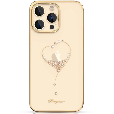 Etui silikonowe z kryształami Swarovski Kingxbar Wish Series do iPhone 14 Plus - złote Etui silikonowe z kryształami Swarovski Kingxbar Wish Series do iPhone 14 Plus - złote