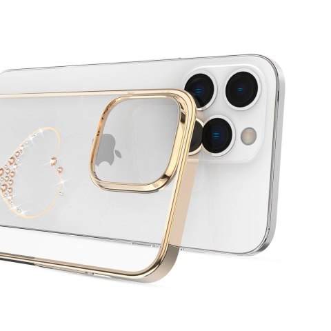 Etui silikonowe z kryształami Swarovski Kingxbar Wish Series do iPhone 14 Plus - złote Etui silikonowe z kryształami Swarovski Kingxbar Wish Series do iPhone 14 Plus - złote