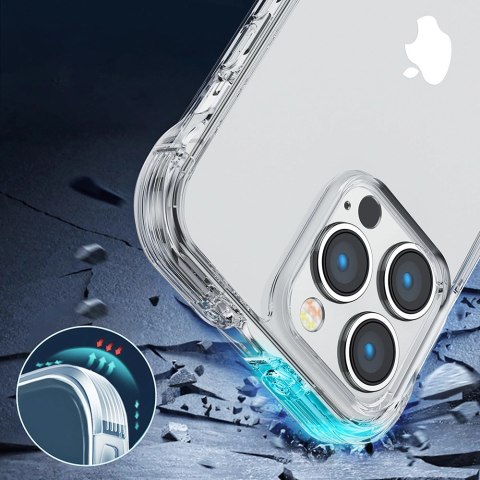 Joyroom Defender Series etui pokrowiec do iPhone 14 Pro pancerna obudowa z haczykami podstawką przezroczysty (JR-14H2) Joyroom Defender Series etui pokrowiec do iPhone 14 Pro pancerna obudowa z haczykami podstawką przezroczysty (JR-14H2)