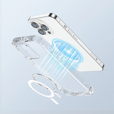 Joyroom Magnetic Defender magnetyczne etui do iPhone 14 Pro Max pancerny pokrowiec z haczykami podstawką przezroczysty (kompatyb Joyroom Magnetic Defender magnetyczne etui do iPhone 14 Pro Max pancerny pokrowiec z haczykami podstawką przezroczysty (kompatyb