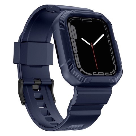 Kingxbar CYF106 2w1 pancerne etui Apple Watch SE, 9, 8, 7, 6, 5, 4, 3, 2, 1 (41, 40, 38 mm) z paskiem niebieskie Kingxbar CYF106 2w1 pancerne etui Apple Watch SE, 9, 8, 7, 6, 5, 4, 3, 2, 1 (41, 40, 38 mm) z paskiem niebieskie