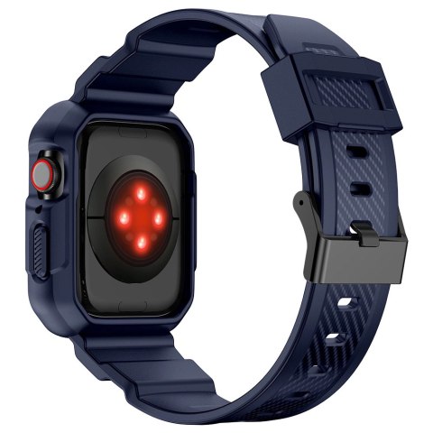 Kingxbar CYF106 2w1 pancerne etui Apple Watch SE, 9, 8, 7, 6, 5, 4, 3, 2, 1 (41, 40, 38 mm) z paskiem niebieskie Kingxbar CYF106 2w1 pancerne etui Apple Watch SE, 9, 8, 7, 6, 5, 4, 3, 2, 1 (41, 40, 38 mm) z paskiem niebieskie
