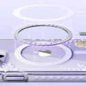 Kingxbar Flora Series magnetyczne etui iPhone 14 Plus MagSafe ozdobione nadrukiem w kwiaty orchid
