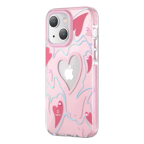 Kingxbar Heart Star Series etui iPhone 14 Plus etui w gwiazdki pink heart Kingxbar Heart Star Series etui iPhone 14 Plus etui w gwiazdki pink heart