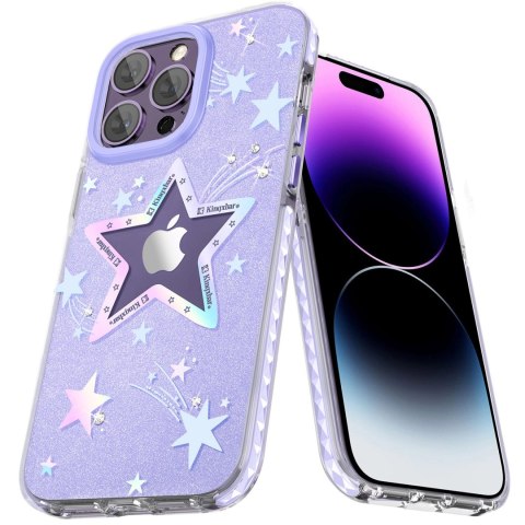 Kingxbar Heart Star Series etui iPhone 14 Plus etui w gwiazdki purple star Kingxbar Heart Star Series etui iPhone 14 Plus etui w gwiazdki purple star