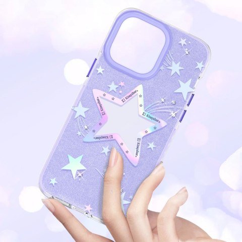 Kingxbar Heart Star Series etui iPhone 14 Plus etui w gwiazdki purple star Kingxbar Heart Star Series etui iPhone 14 Plus etui w gwiazdki purple star