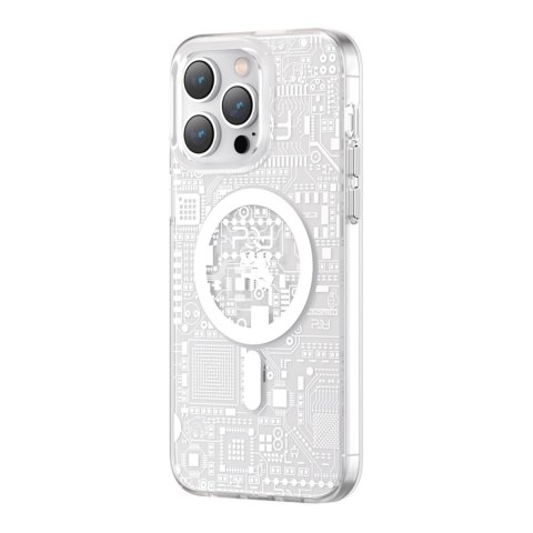 Kingxbar PQY Geek Series magnetyczne etui iPhone 14 Plus MagSafe srebrne Kingxbar PQY Geek Series magnetyczne etui iPhone 14 Plus MagSafe srebrne
