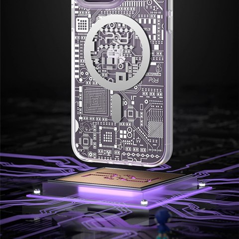 Kingxbar PQY Geek Series magnetyczne etui iPhone 14 Plus MagSafe srebrne Kingxbar PQY Geek Series magnetyczne etui iPhone 14 Plus MagSafe srebrne