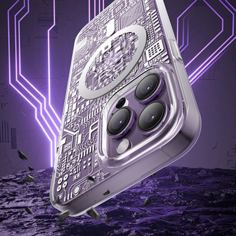Kingxbar PQY Geek Series magnetyczne etui iPhone 14 Plus MagSafe srebrne Kingxbar PQY Geek Series magnetyczne etui iPhone 14 Plus MagSafe srebrne