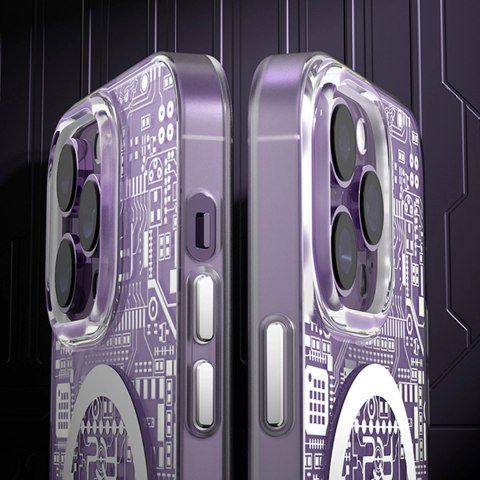 Kingxbar PQY Geek Series magnetyczne etui iPhone 14 Pro Max MagSafe srebrne Kingxbar PQY Geek Series magnetyczne etui iPhone 14 Pro Max MagSafe srebrne