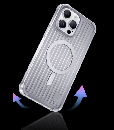 Kingxbar PQY Go Out Series magnetyczne etui iPhone 14 Plus MagSafe srebrne Kingxbar PQY Go Out Series magnetyczne etui iPhone 14 Plus MagSafe srebrne