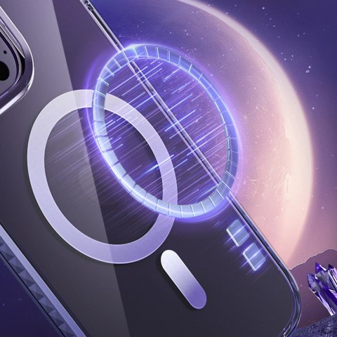 Kingxbar PQY Ice Crystal Series magnetyczne etui iPhone 14 MagSafe srebrne Kingxbar PQY Ice Crystal Series magnetyczne etui iPhone 14 MagSafe srebrne