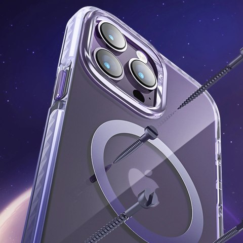 Kingxbar PQY Ice Crystal Series magnetyczne etui iPhone 14 MagSafe srebrne Kingxbar PQY Ice Crystal Series magnetyczne etui iPhone 14 MagSafe srebrne