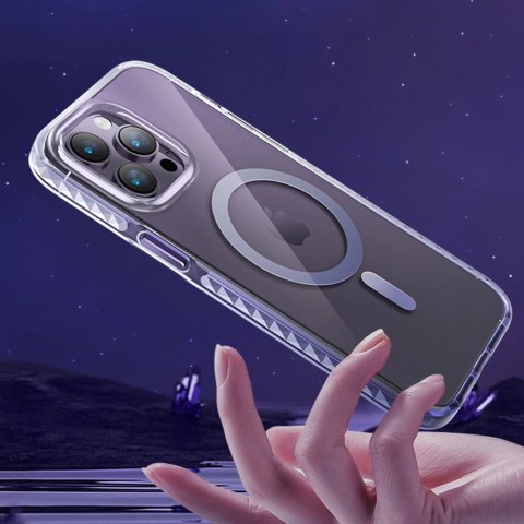 Kingxbar PQY Ice Crystal Series magnetyczne etui iPhone 14 Plus MagSafe szare Kingxbar PQY Ice Crystal Series magnetyczne etui iPhone 14 Plus MagSafe szare